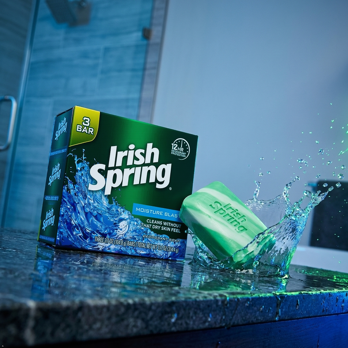 Irish Spring Deodorant Soap, Moisture Blast, 3.7 oz (Pack of 3) Irish Spring