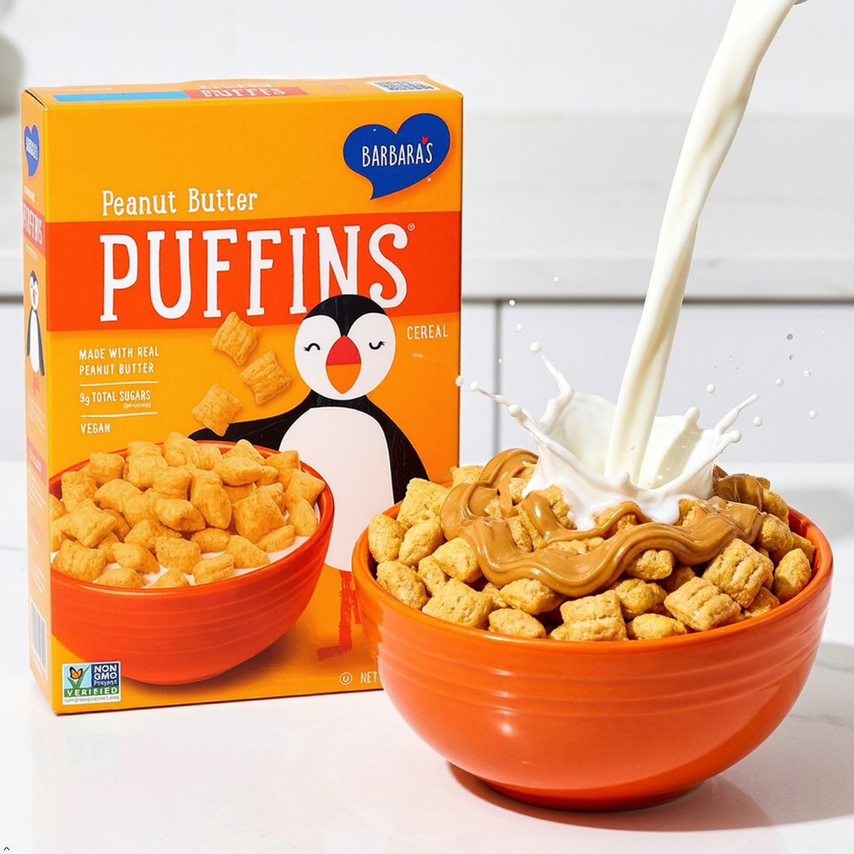 Barbaras Bakery Peanut Butter Puffins Cereal (Pack of 2) Barbara's Bakery