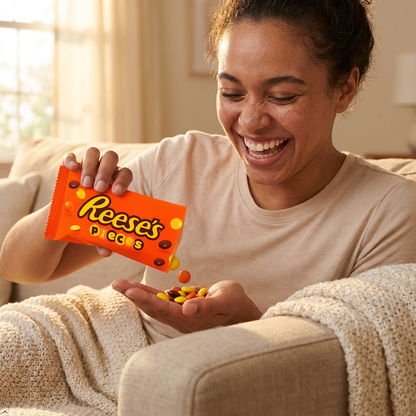REESE'S PIECES Peanut Butter Candy, 1.53 oz Bags, 18 Count Reese's