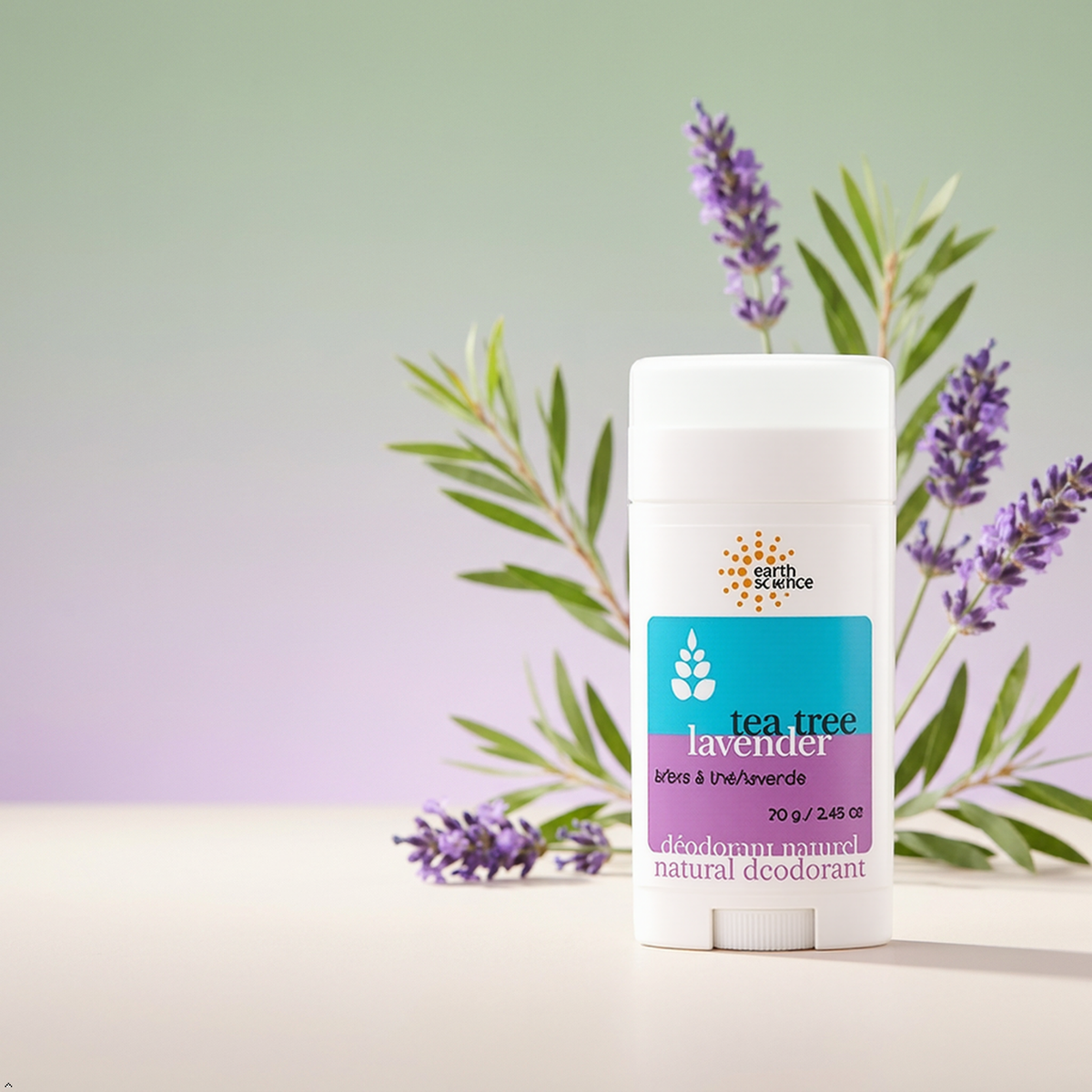 Earth Science Lavender & Tea Tree Aluminum-Free Deodorant, 2.45 oz (Pack of 6) Earth Science