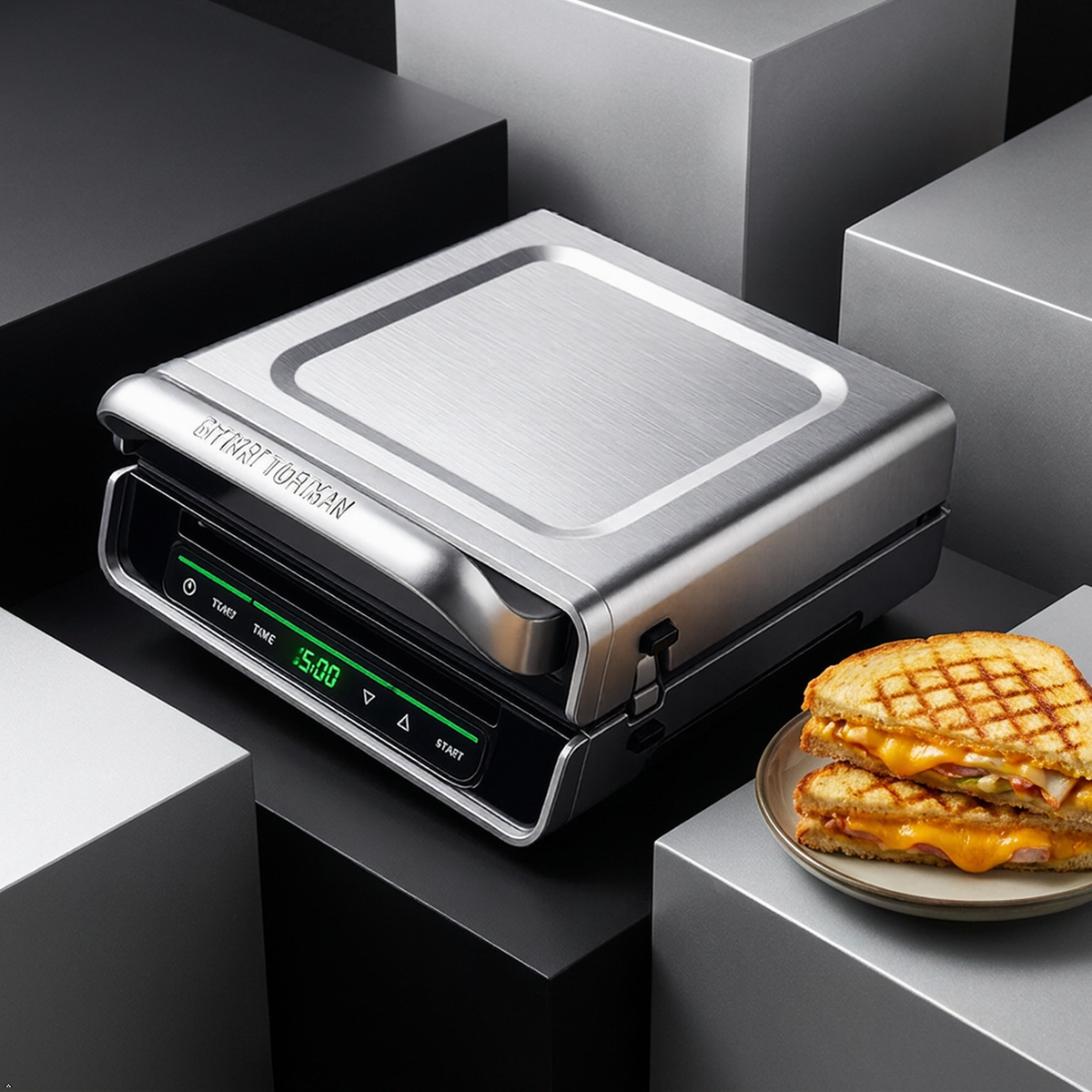 George Foreman Smokeless - Digital Smart Select, Family Size (4-6 Servings) George Foreman