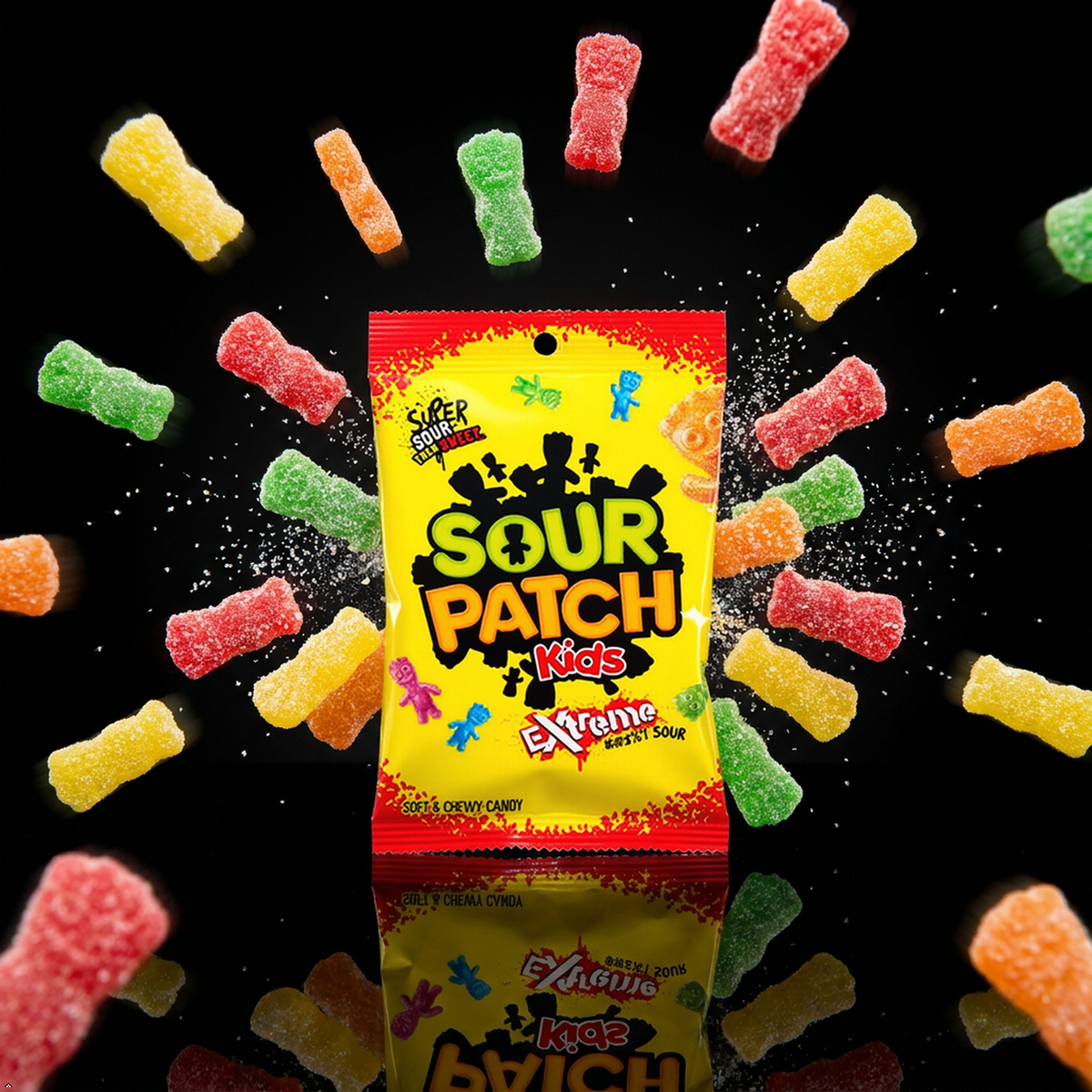 SOUR PATCH KIDS Extreme Sour Soft & Chewy Gummy Candy, Bulk Candy, 12 Bags SOUR PATCH KIDS
