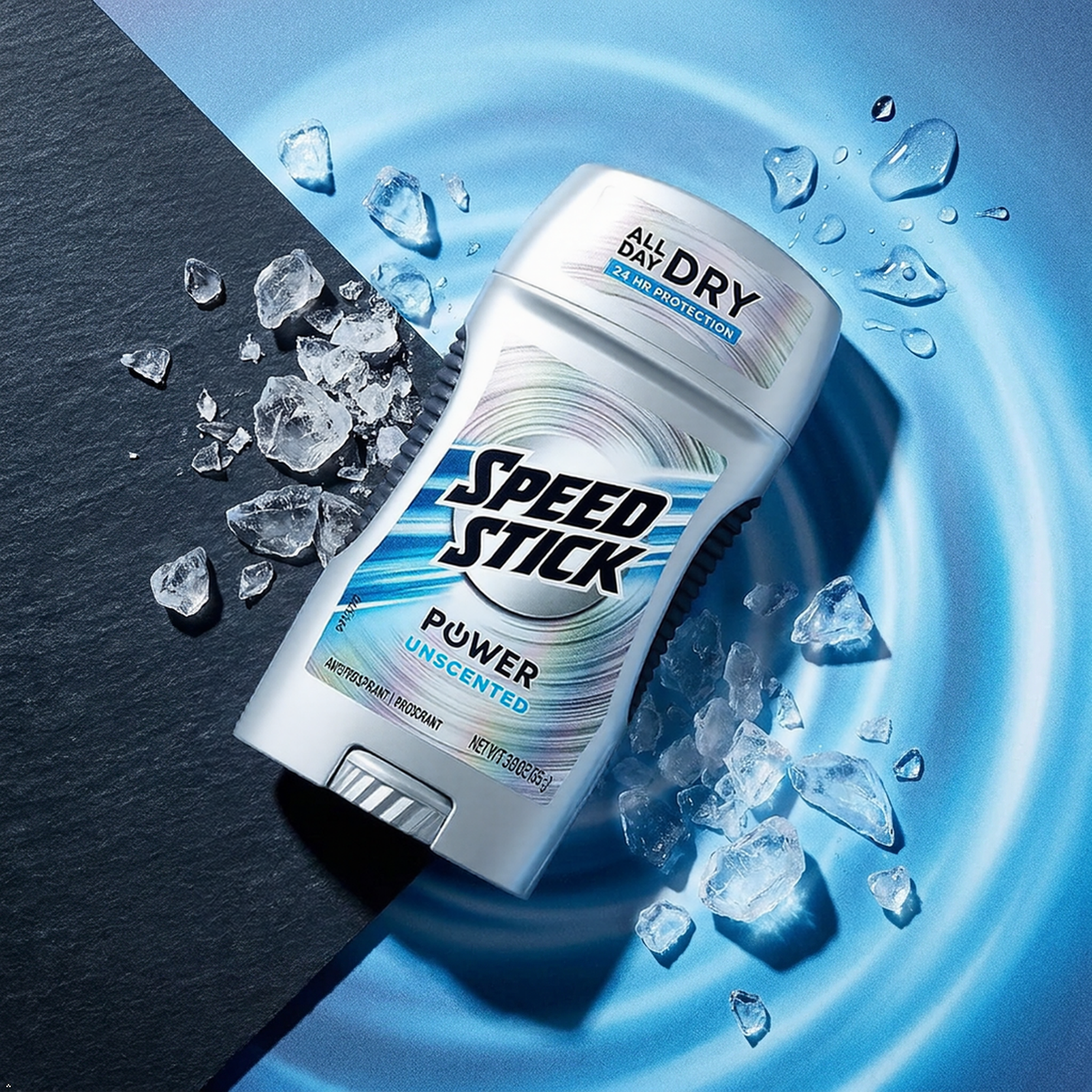 Speed Stick by Mennen Power Antiperspirant & Deodorant Solid, Unscented 3 oz Speed Stick