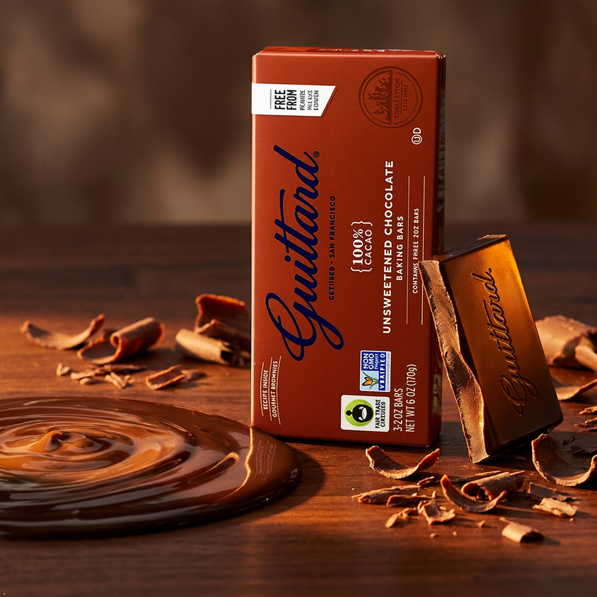 Guittard, Bar Chocolate Baking Unsweetened Gluten Free, 6 oz Guittard
