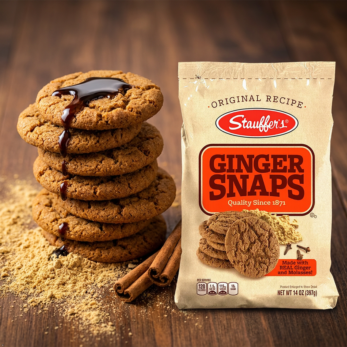 Stauffers Ginger Snaps Bag, 14-Ounce Bags (Pack of 6) Stauffers