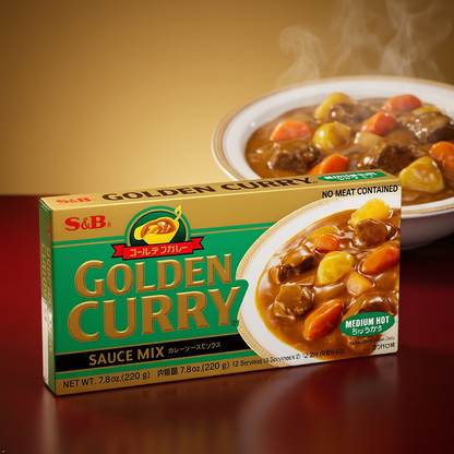 S&B Golden Curry Sauce Mix, Medium Hot, 7.8-Ounce S&B