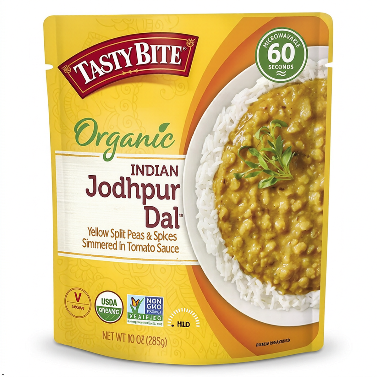 Tasty Bite Organic Jodhpur Lentils, 10 oz, Ready to Eat, Microwavable Entree Tasty Bite