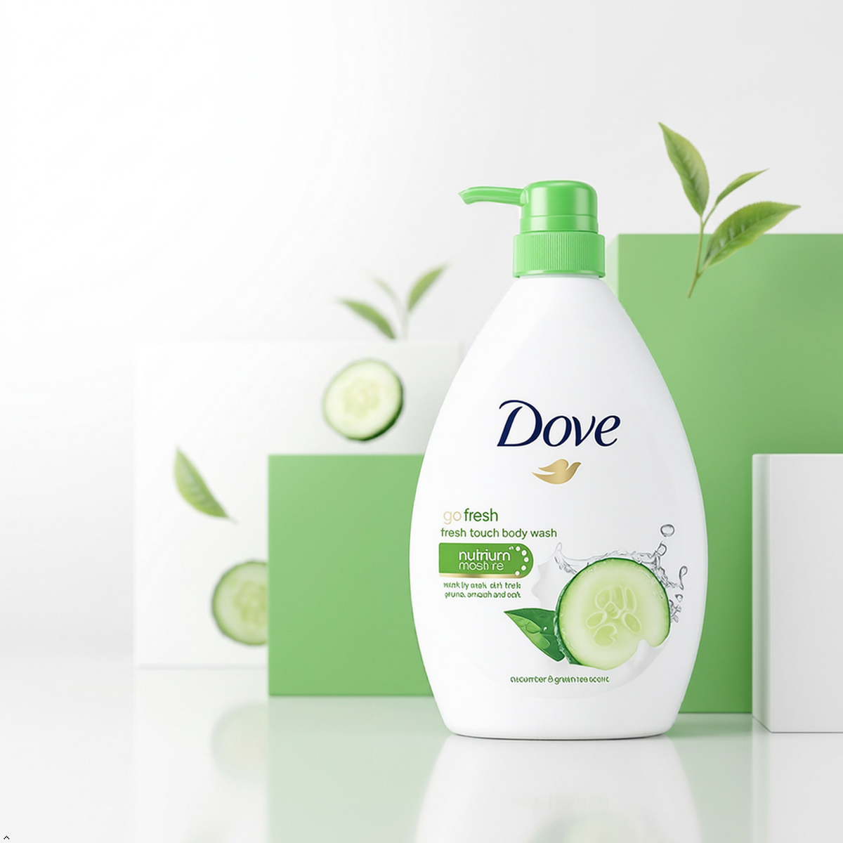 Dove Go Fresh Nourishing Body Wash, Cucumber & Green, 33.8 fl oz (Pack of 2) Dove
