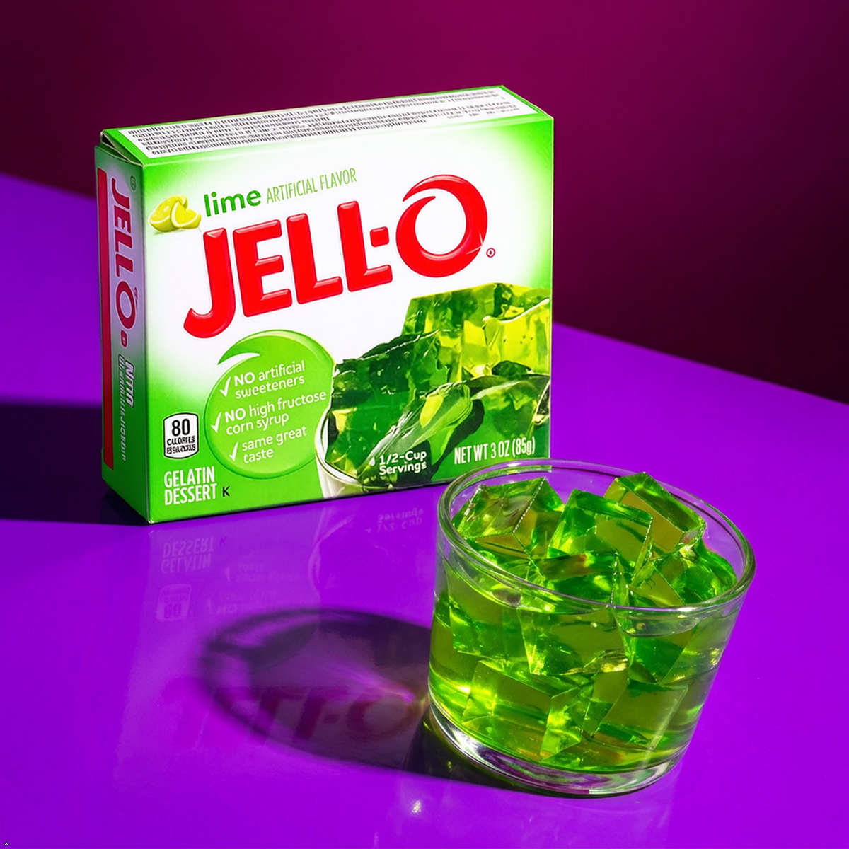 Jell-o, Gelatin Dessert, Lime (Pack of 2) Jell-O