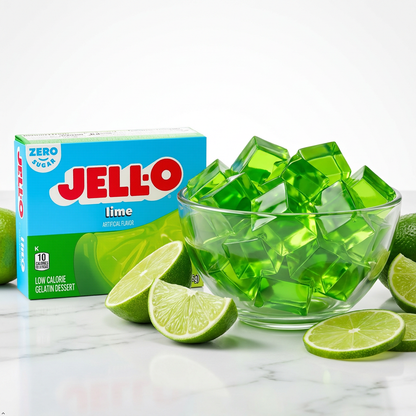 Jell-O Lime Artificially Flavored Zero Sugar Low Calorie Gelatin (Pack of 4) Jell-O