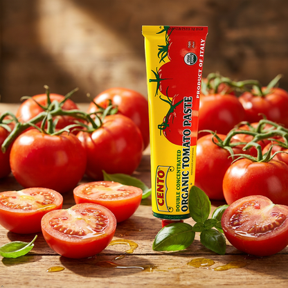 Cento Double Concentrated ORGANIC Tomato Paste 4.56 oz tubes (Pack of 2) Cento