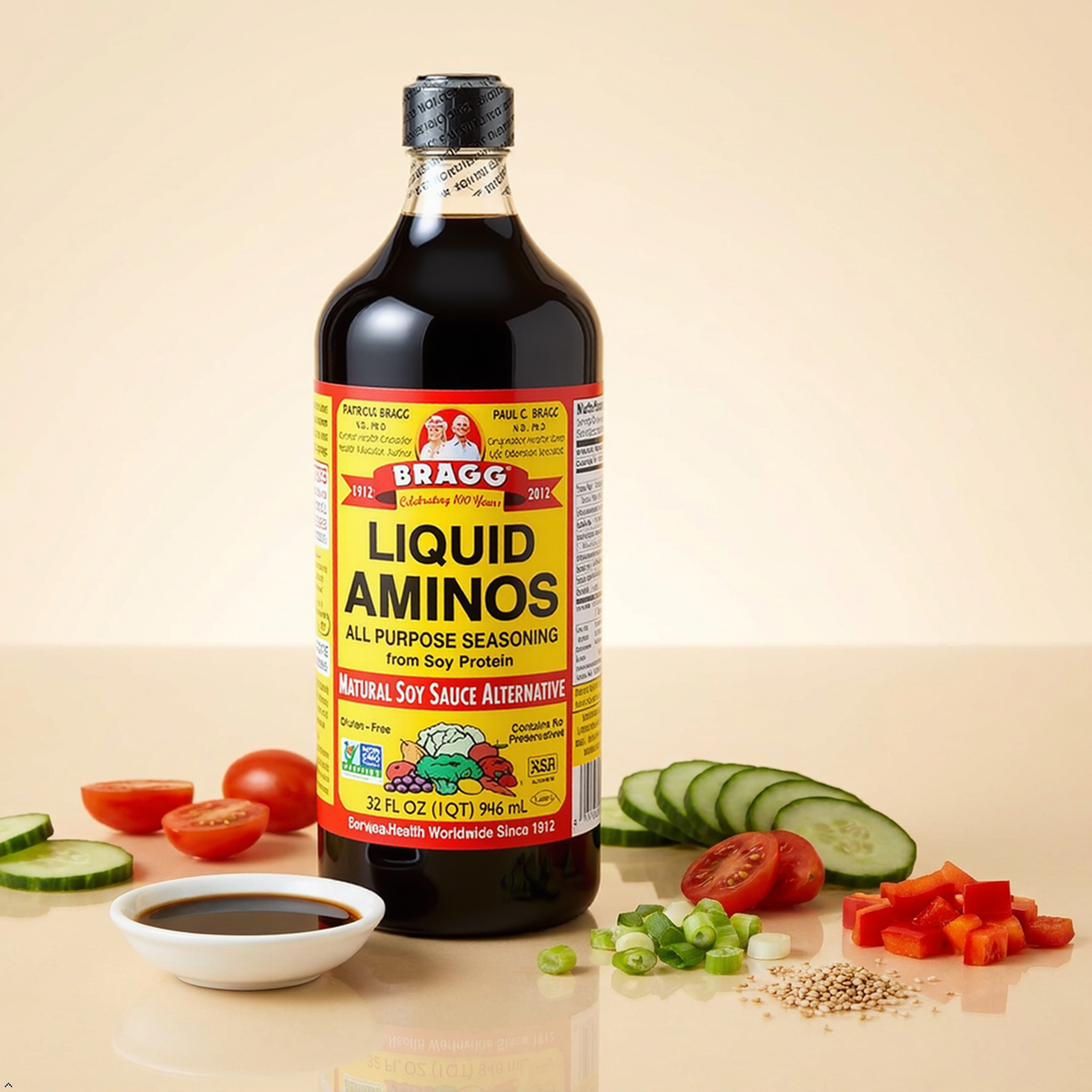 Bragg Liquid Aminos All Purpose Seasoning, 32 fl oz (Pack of 2) Bragg