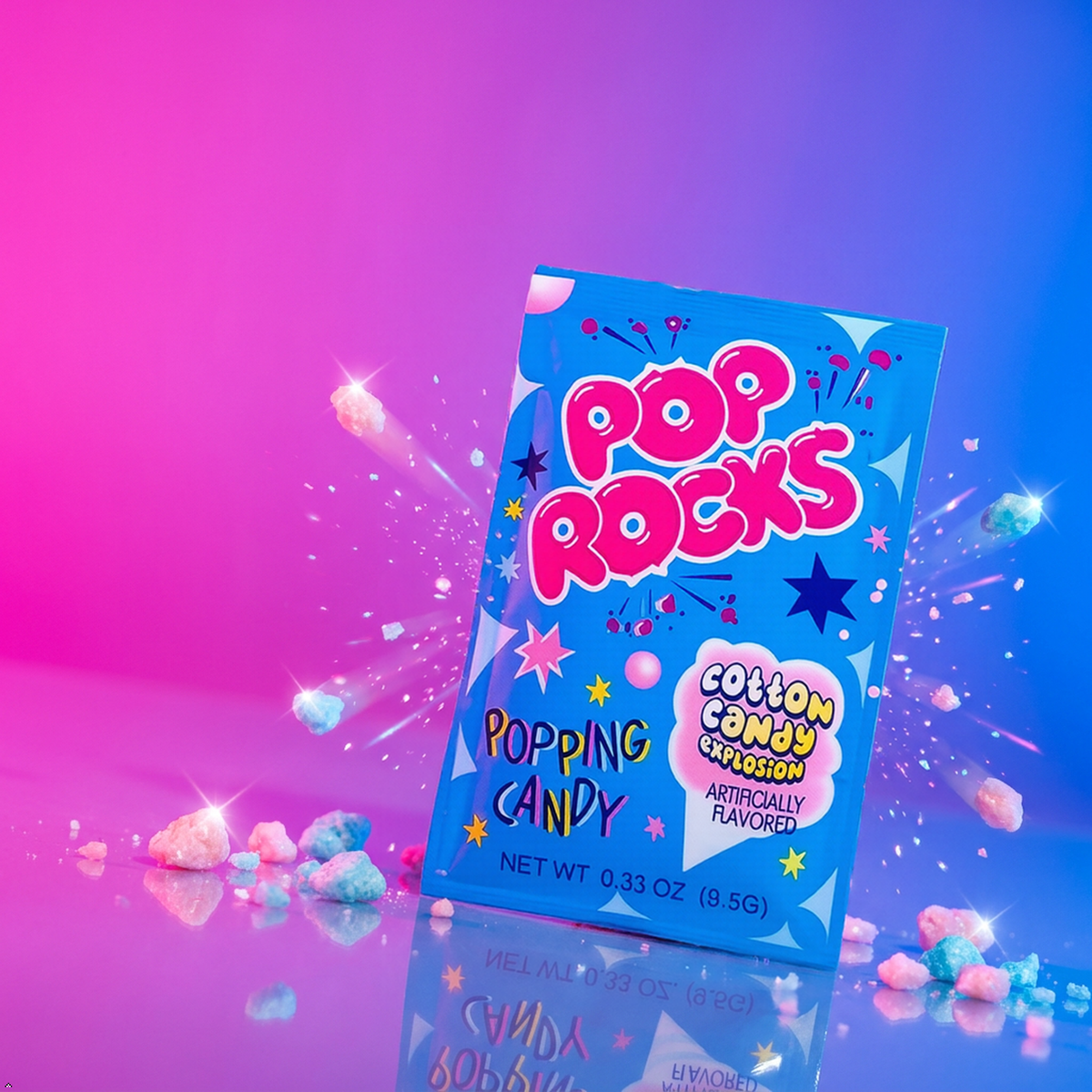 POP ROCKS Popping Candy, Cotton Candy, 24 Count, 0.33 oz (Pack of 24) POP ROCKS
