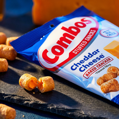 COMBOS Cheddar Cheese Cracker Baked Snacks 6.3-Ounce Bag COMBOS