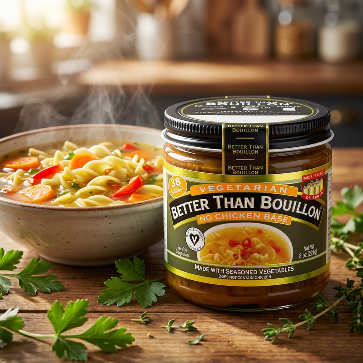 Better Than Bouillon Vegetarian No Chicken Base, Makes 38 Cups of Broth, 8 oz Better Than Bouillon