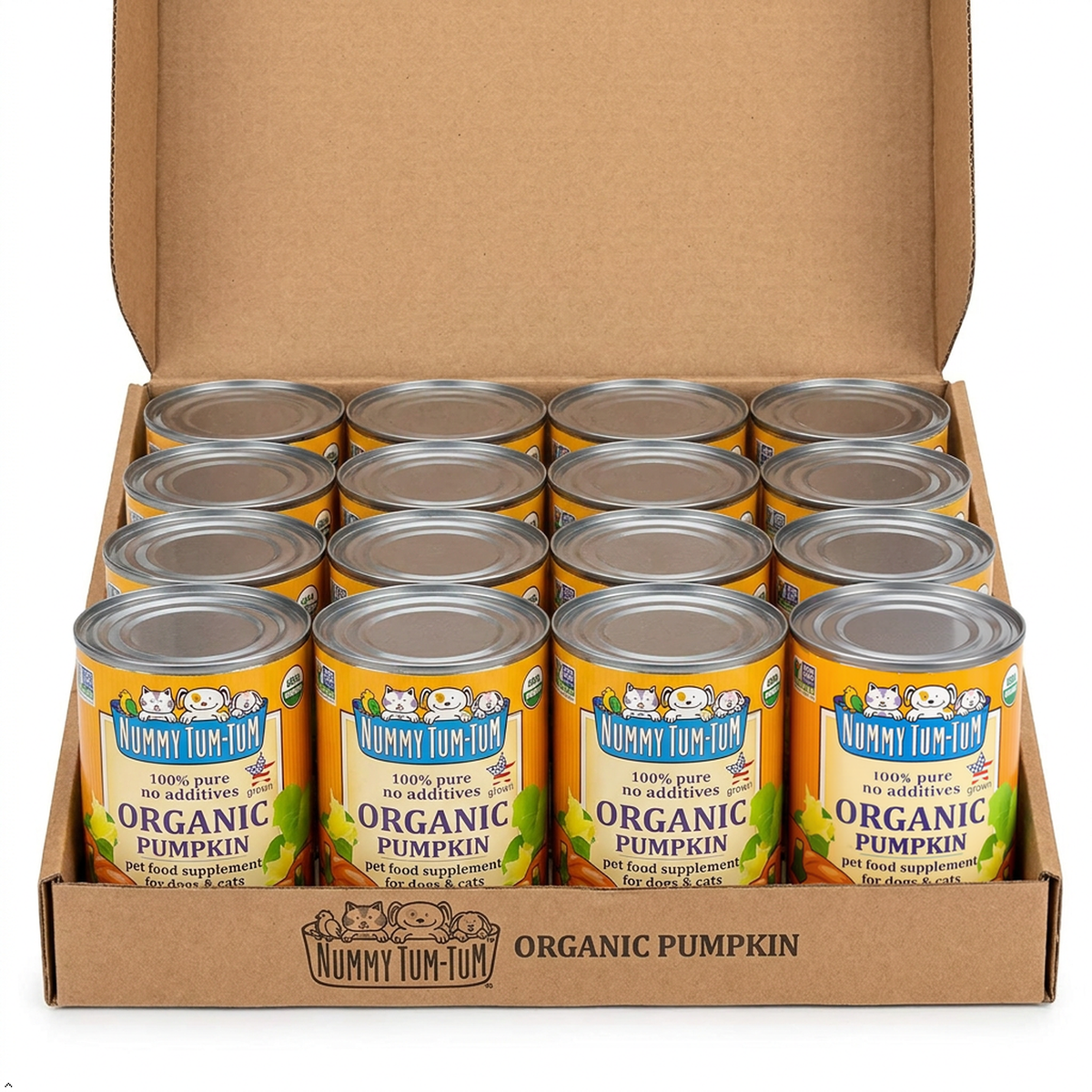 Nummy Tum Tum Organic Canned Pumpkin for Dogs, 15 oz (Pack of 12) Nummy Tum Tum