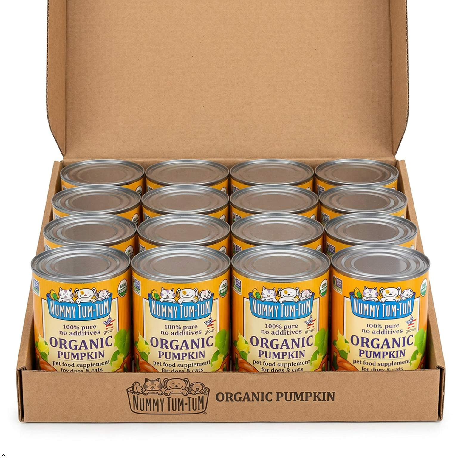 Nummy Tum Tum Organic Canned Pumpkin for Dogs, 15 oz (Pack of 12) Nummy Tum Tum