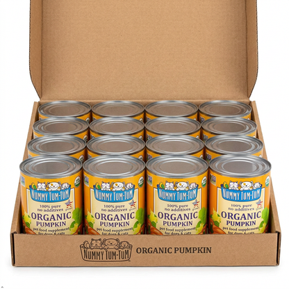 Nummy Tum Tum Organic Canned Pumpkin for Dogs, 15 oz (Pack of 12) Nummy Tum Tum