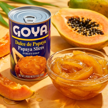 Goya, Papaya Slices In Heavy Syrup, 17 oz Goya