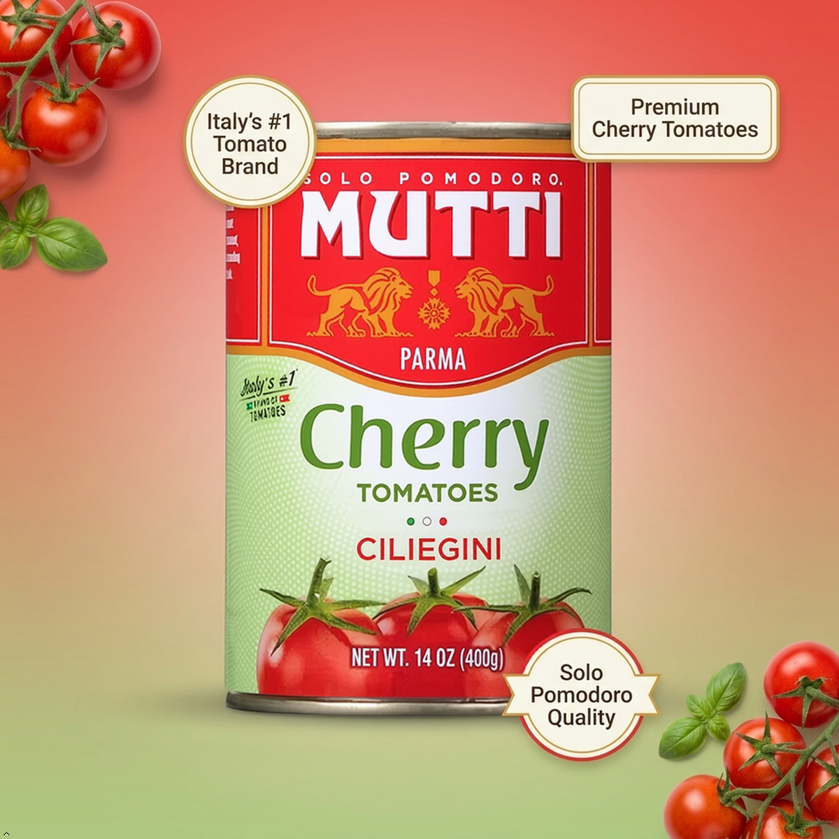 Mutti Cherry Tomatoes (Ciliegini), 14 oz (Pack of 12) Mutti