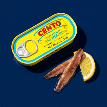 Cento - Flat Fillets of Anchovies in Olive Oil, 2 oz Tins (Pack of 3) Cento