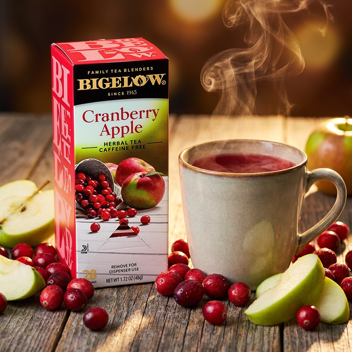 Bigelow Cranberry Apple Herbal Tea, 28 Count Bigelow