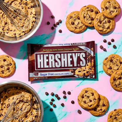 Hershey's Sugar Free Semi-Sweet Chocolate Baking Chips, 8 oz (Pack of 6) Hershey's