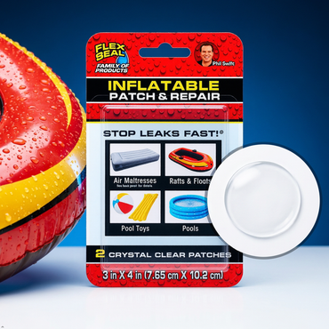 Flex Seal Patch & Repair Kit for Air Mattresses, Rafts, Pool Toys - 2 Clear Flex Seal