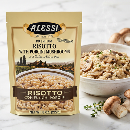 Alessi Porcini Mushroom Risotto, Italian Arborio Rice, 8 oz Alessi
