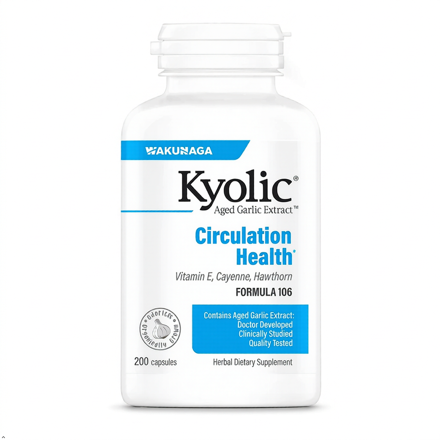 Kyolic Aged Garlic Extract Circulation Health\* Formula 106, 200 Capsules Kyolic