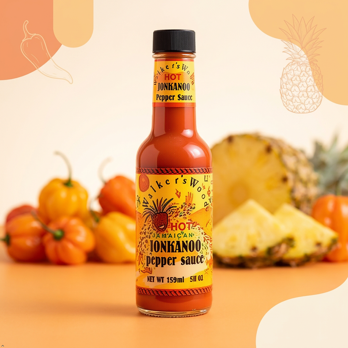 Walkerswood Jonkanoo Seriously Hot Jamaican Pepper Sauce - 5 oz (Pack of 2) Walkerswood