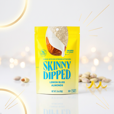 SkinnyDipped Lemon Bliss Yogurt Covered Almonds, Healthy Snack, Plant Protein SkinnyDipped