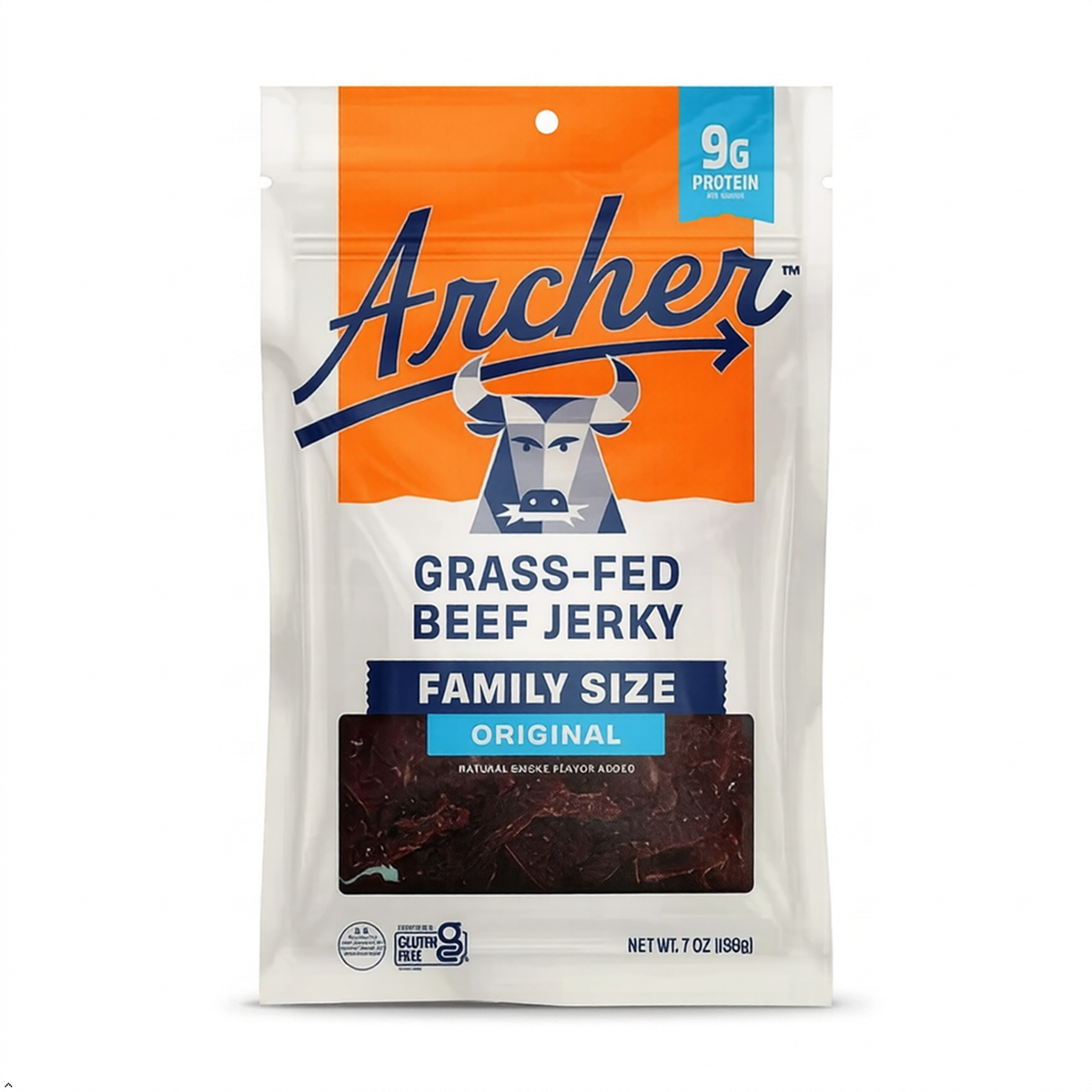 Archer Jerky Grass Fed Beef Jerky, Original, No Nitrates, Paleo - 7 oz Archer