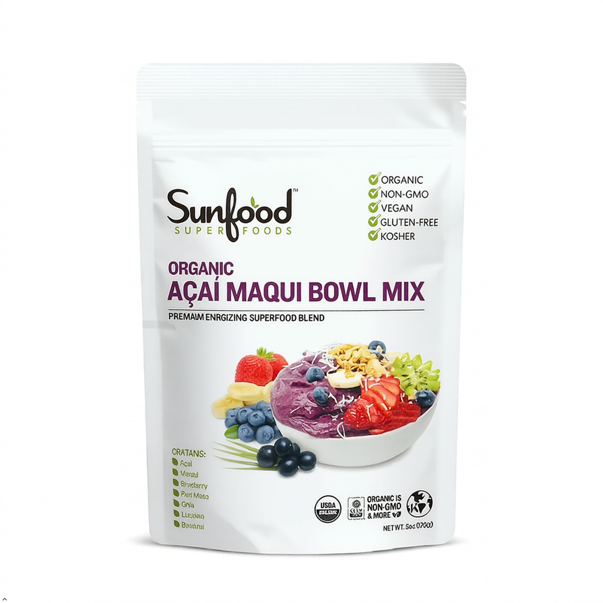 Sunfood Organic Acai Maqui Bowl Mix, 6 oz Sunfood Superfoods
