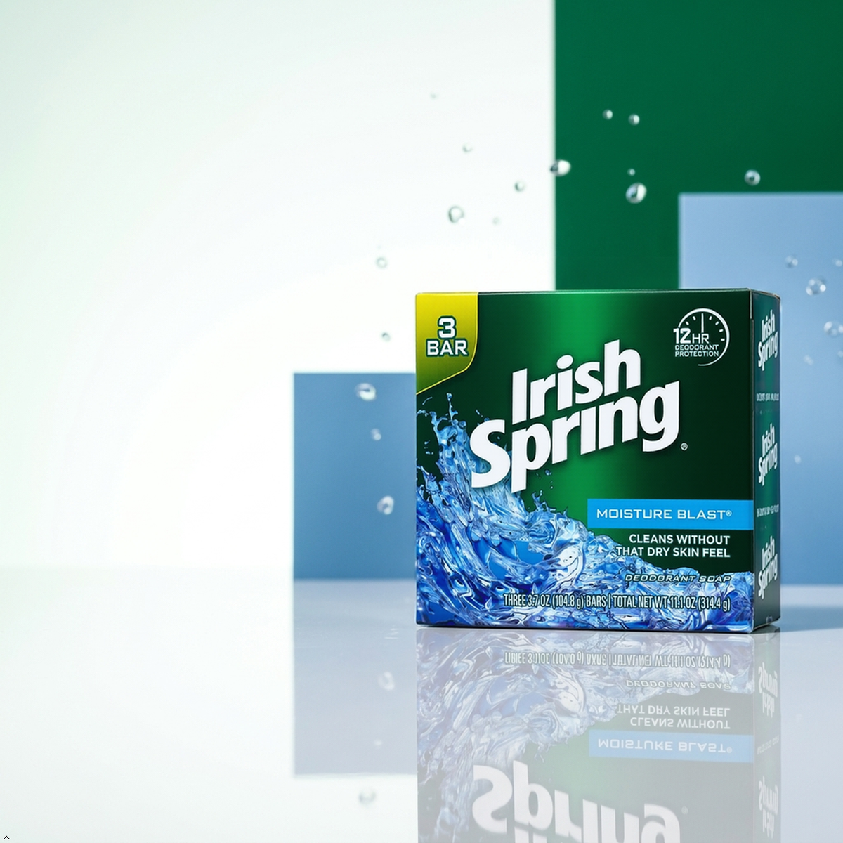 Irish Spring Deodorant Soap, Moisture Blast, 3.7 oz (Pack of 3) Irish Spring