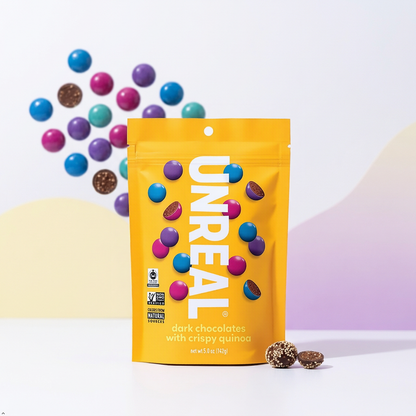 Unreal, Candy Coated Chocolate Crispy Quinoa Gems Bag, 5 oz Unreal