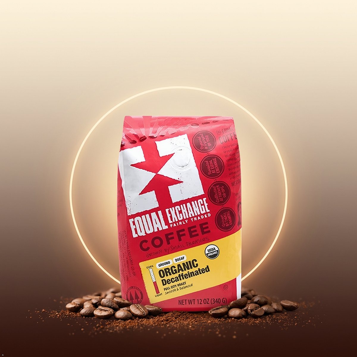 Equal Exchange Organic Ground Coffee, Decaf, 12-Ounce Bag (Pack of 3) Equal Exchange