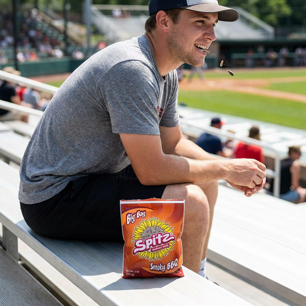 Spitz Smoky BBQ Flavored Sunflower Seeds 6 oz Resealable "Big Bag" Spitz