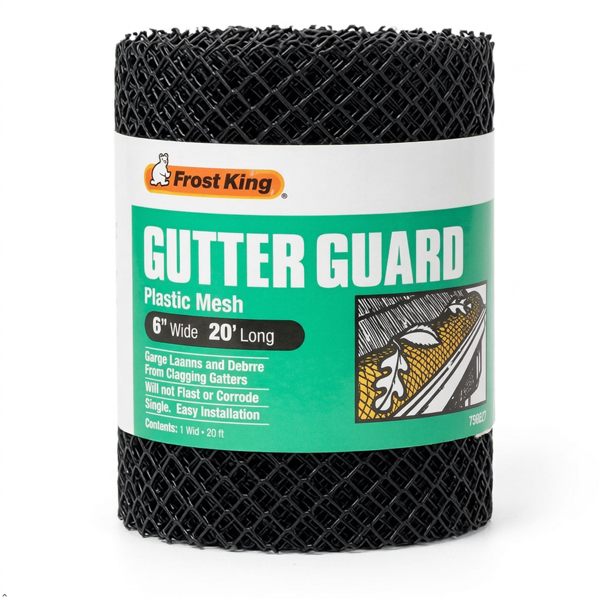 Frost King VX620 6" X 20' Black Plastic Mesh Gutter Guard Frost King