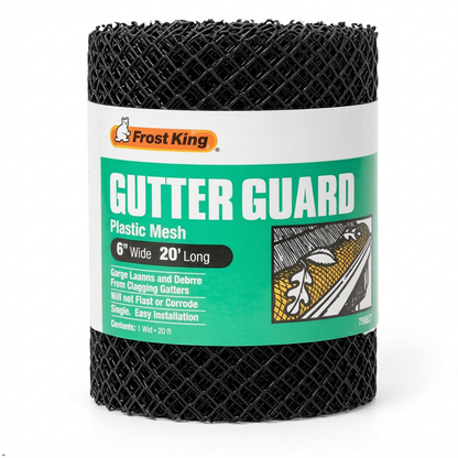 Frost King VX620 6" X 20' Black Plastic Mesh Gutter Guard Frost King