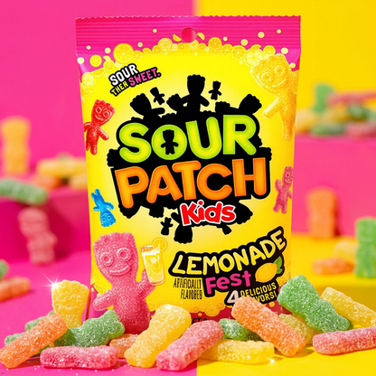 SOUR PATCH KIDS Lemonade Fest Soft & Chewy Gummy Candy, 8.02 oz SOUR PATCH KIDS