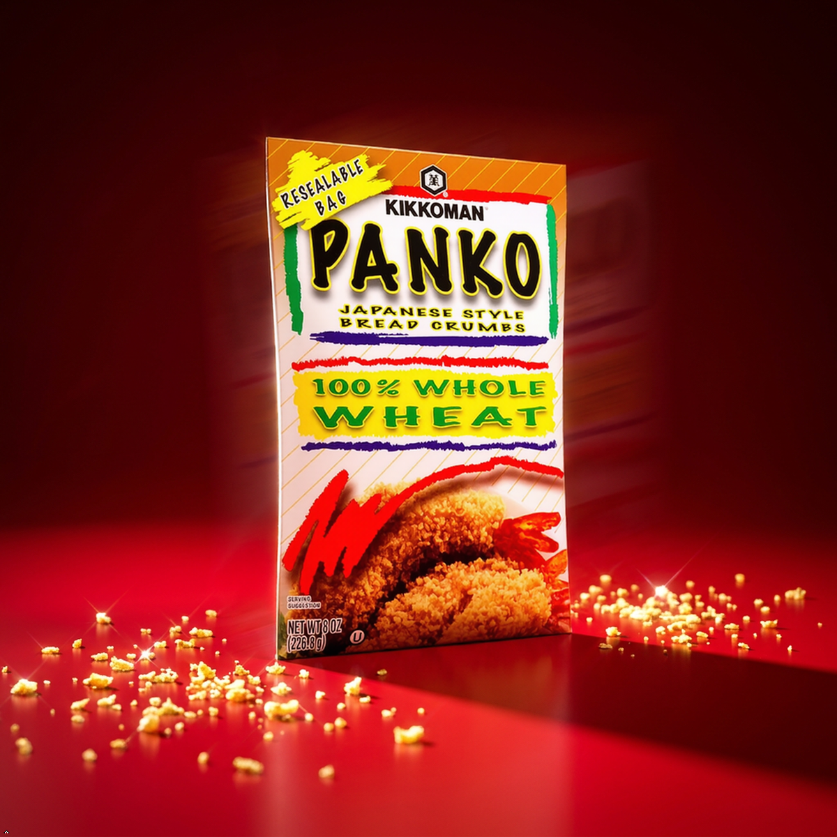 Kikkoman Panko Japanese Style Bread Crumbs Whole Wheat, 8 oz (Pack of 4) Kikkoman