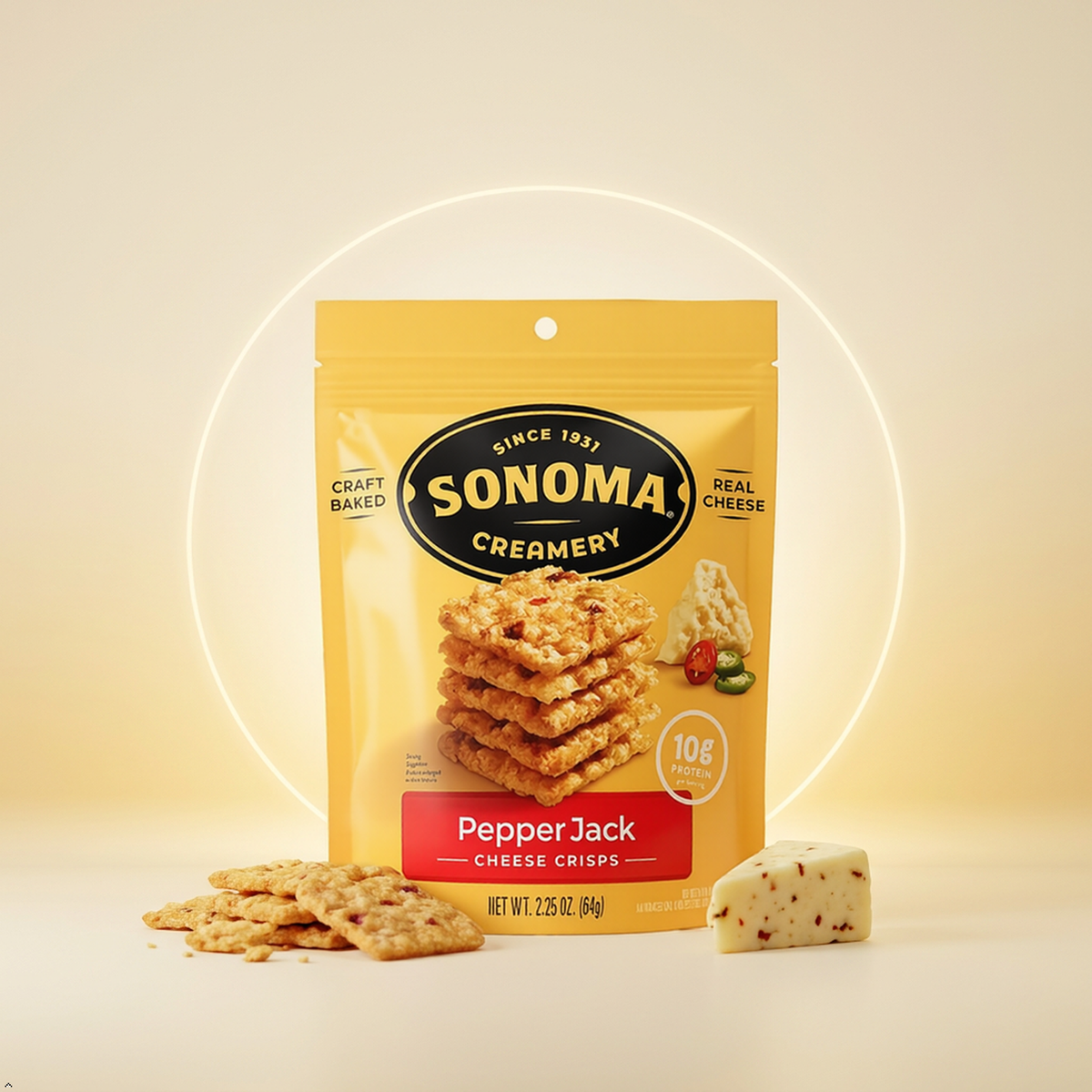 Sonoma Creamery Crisp Cheese Pepper Jack 2.25 oz Sonoma Creamery