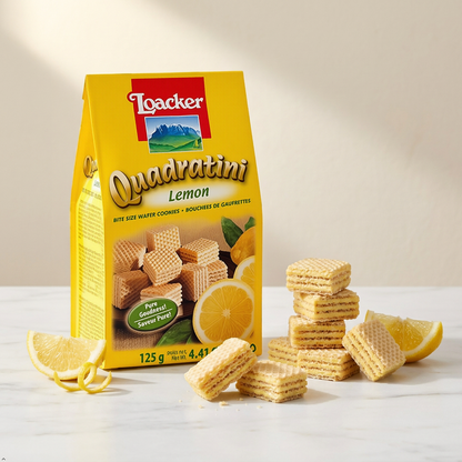 A. Loacker USA Quadratini Lemon Wafer Cookies, 4.41 oz Loacker