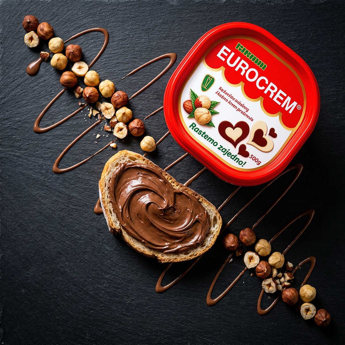 Eurocrem Hazelnut Milk and Cocoa Spread 500g Eurocrem
