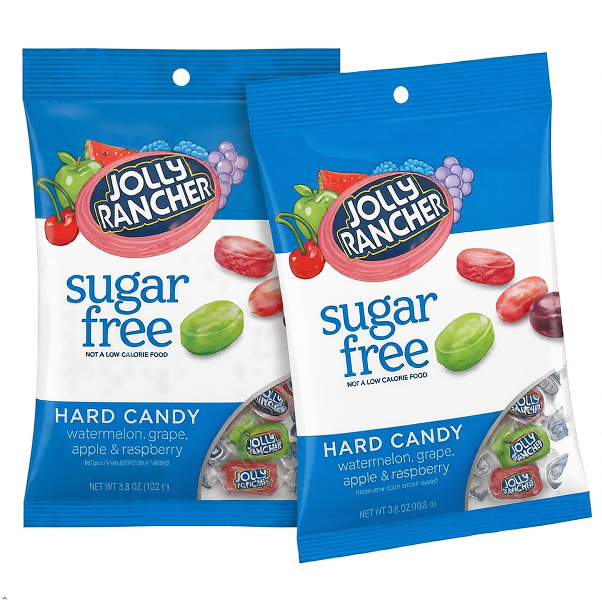 Jolly Rancher Sugar Free Hard Candy Assortment Peg Bag - 3.6 oz - (Pack of 2) Jolly Rancher