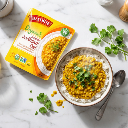 Tasty Bite Organic Jodhpur Lentils, 10 oz, Ready to Eat, Microwavable Entree Tasty Bite