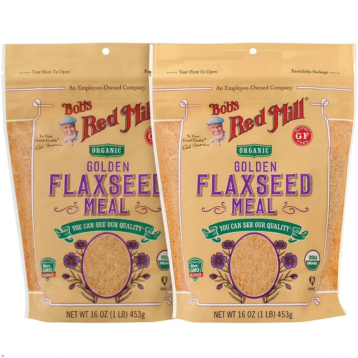 Bob's Red Mill Organic Golden Flaxseed Meal, 16 oz (Pack of 2) Bob's Red Mill
