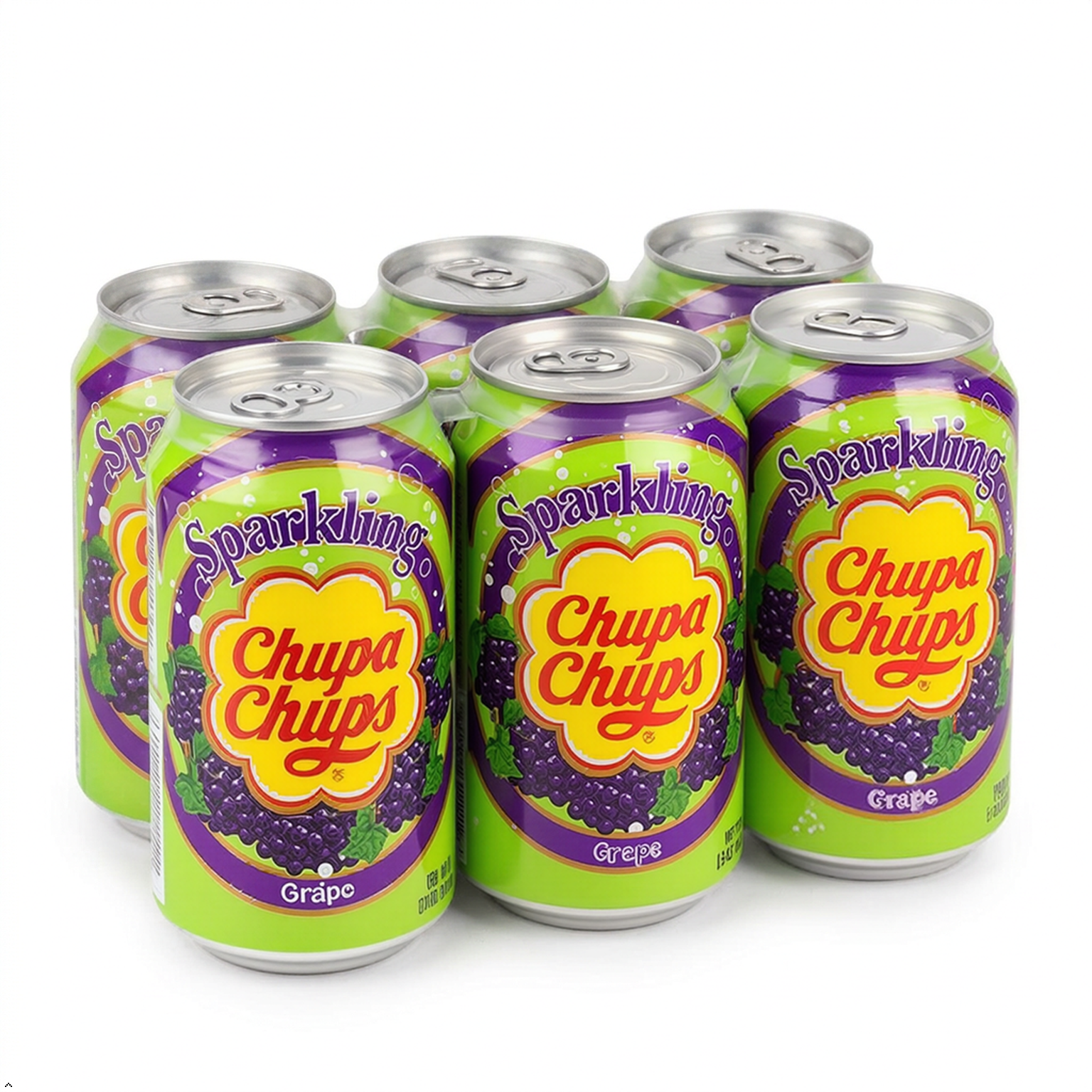 Namyang Chupa Chups Sparkling Soda Flavor 345 mL (Grape, 6 Cans) Chupa Chups
