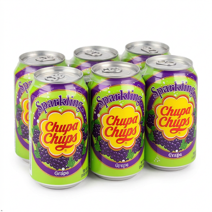 Namyang Chupa Chups Sparkling Soda Flavor 345 mL (Grape, 6 Cans) Chupa Chups